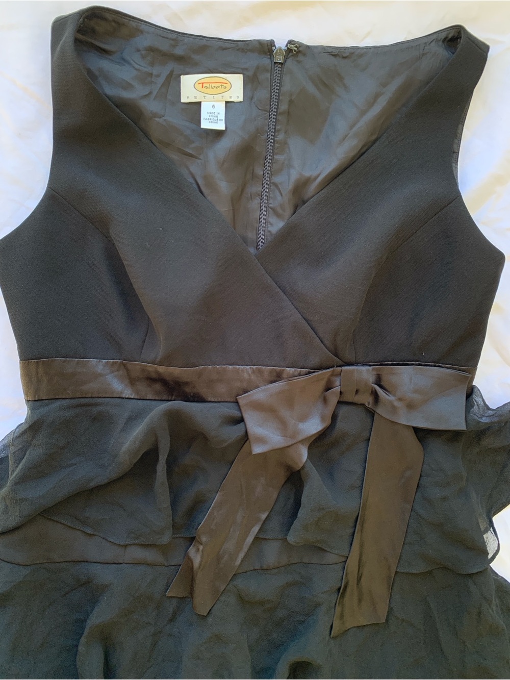 Talbots Black Ruffle Mini Dress - Picture 2 of 8